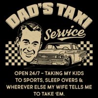 Funny Retro Vintage Dad's Taxi Service Flatbill Hat