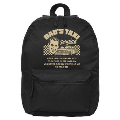 Funny Retro Vintage Dad's Taxi Service 16 in Basic Backpack