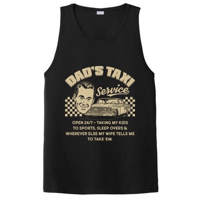 Funny Retro Vintage Dad's Taxi Service PosiCharge Competitor Tank