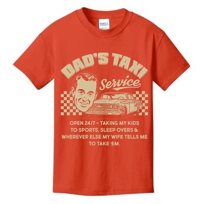 Funny Retro Vintage Dad's Taxi Service Kids T-Shirt