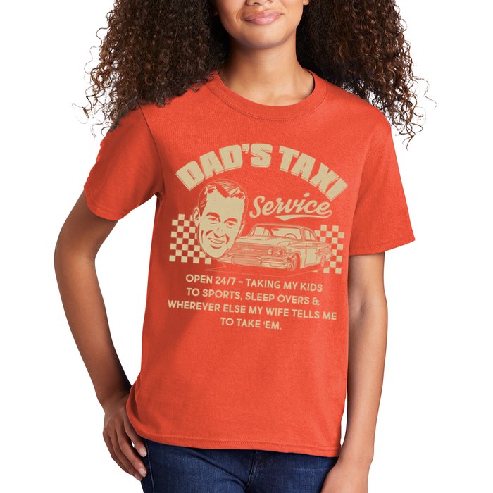 Funny Retro Vintage Dad's Taxi Service Kids T-Shirt
