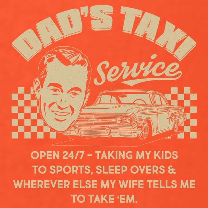 Funny Retro Vintage Dad's Taxi Service Kids T-Shirt