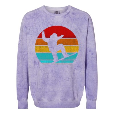 Funny Retro Vintage Snowboarding Colorblast Crewneck Sweatshirt