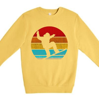 Funny Retro Vintage Snowboarding Premium Crewneck Sweatshirt