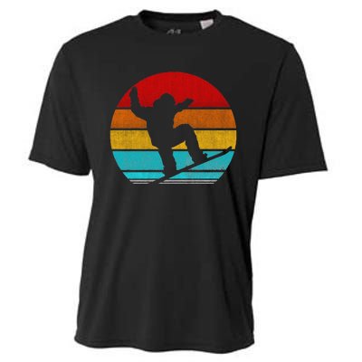 Funny Retro Vintage Snowboarding Cooling Performance Crew T-Shirt