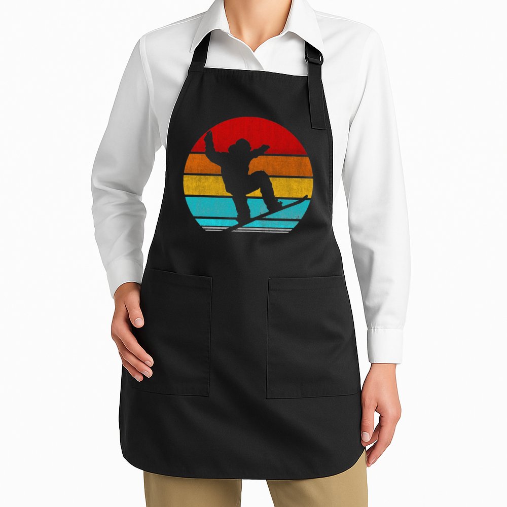 Funny Retro Vintage Snowboarding Apron