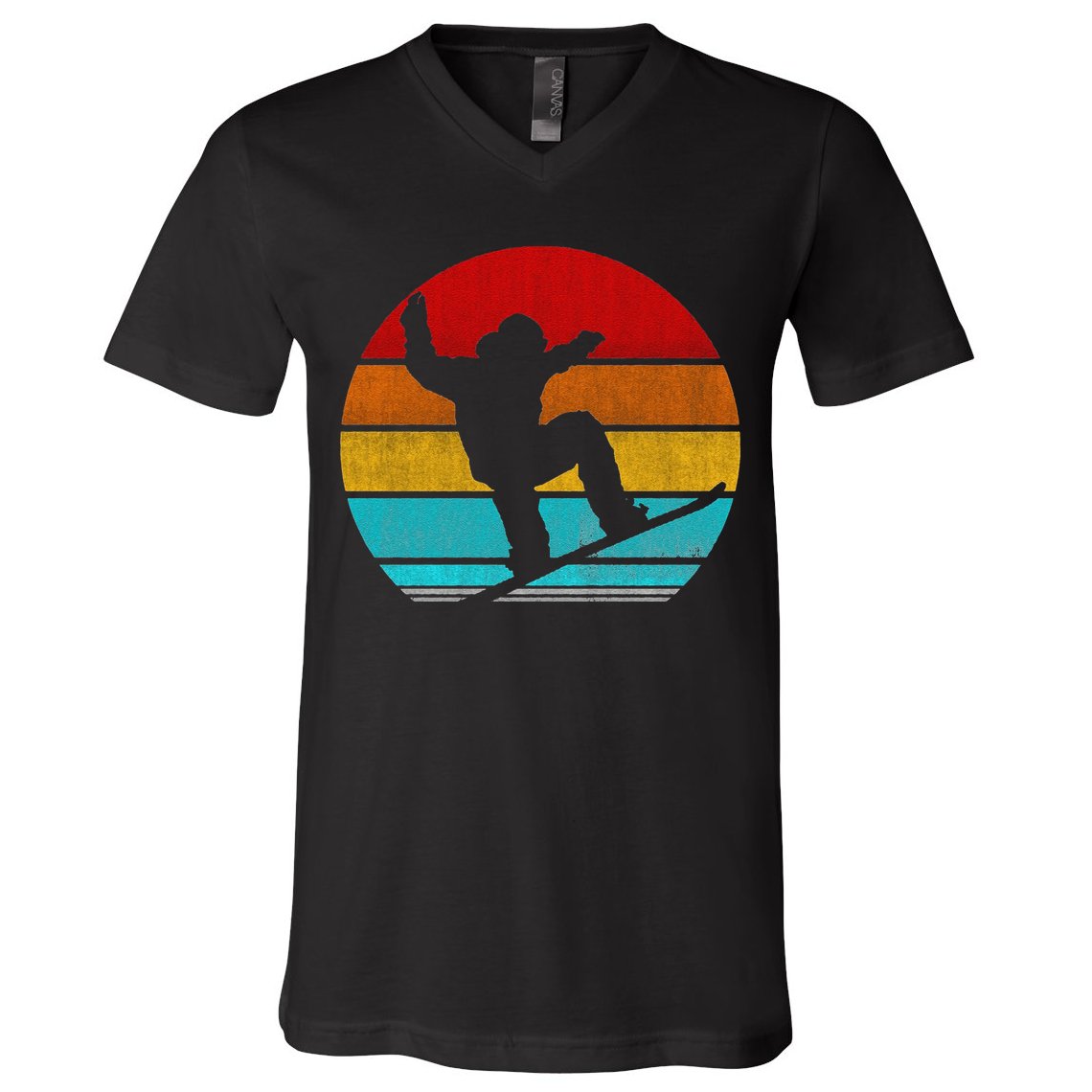 Funny Retro Vintage Snowboarding V-Neck T-Shirt