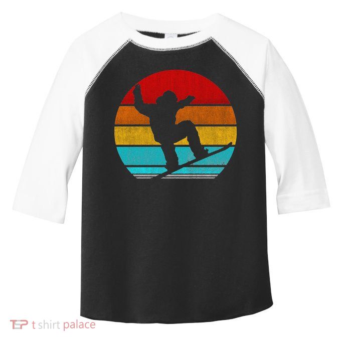 Funny Retro Vintage Snowboarding Toddler Fine Jersey T-Shirt