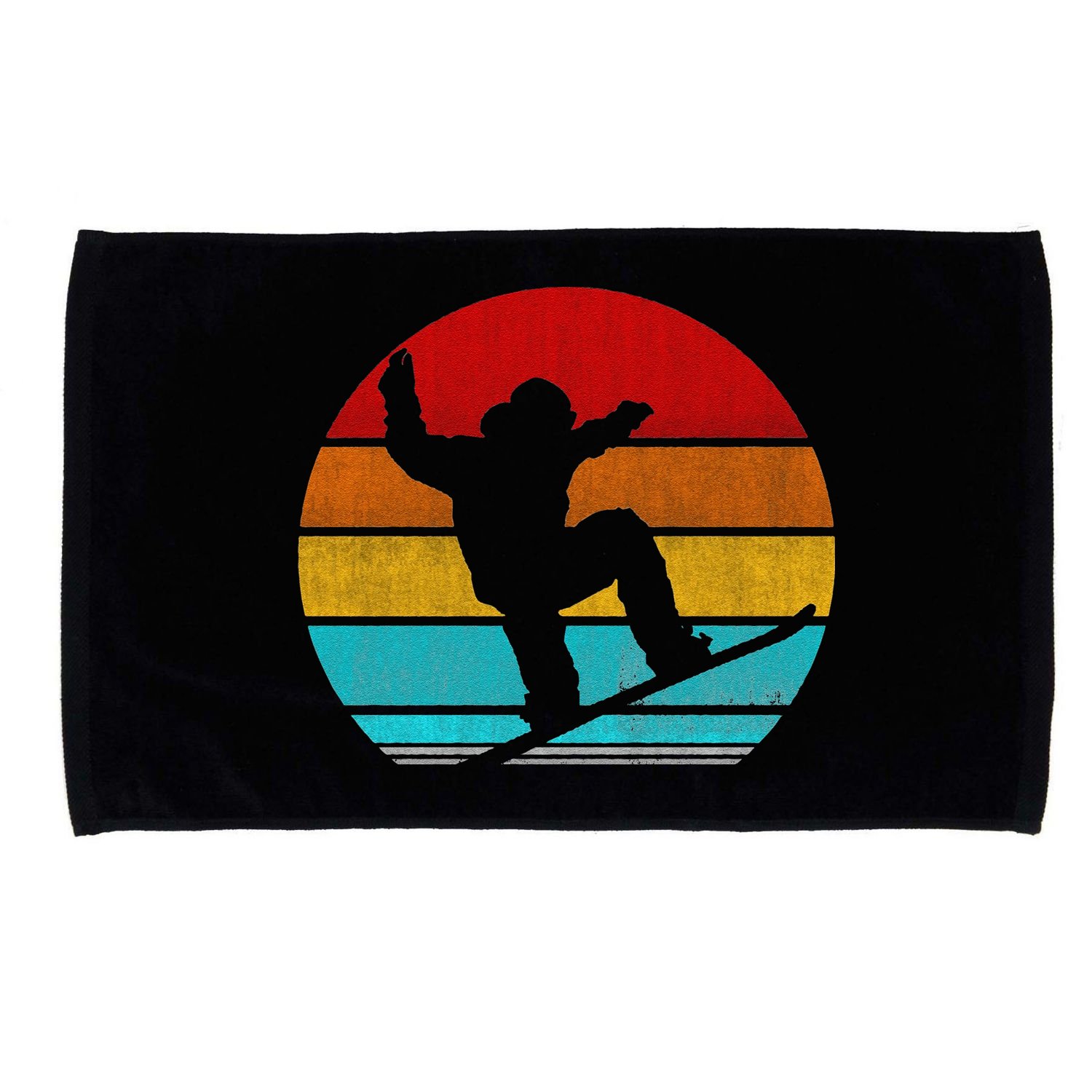 Funny Retro Vintage Snowboarding Microfiber Hand Towel