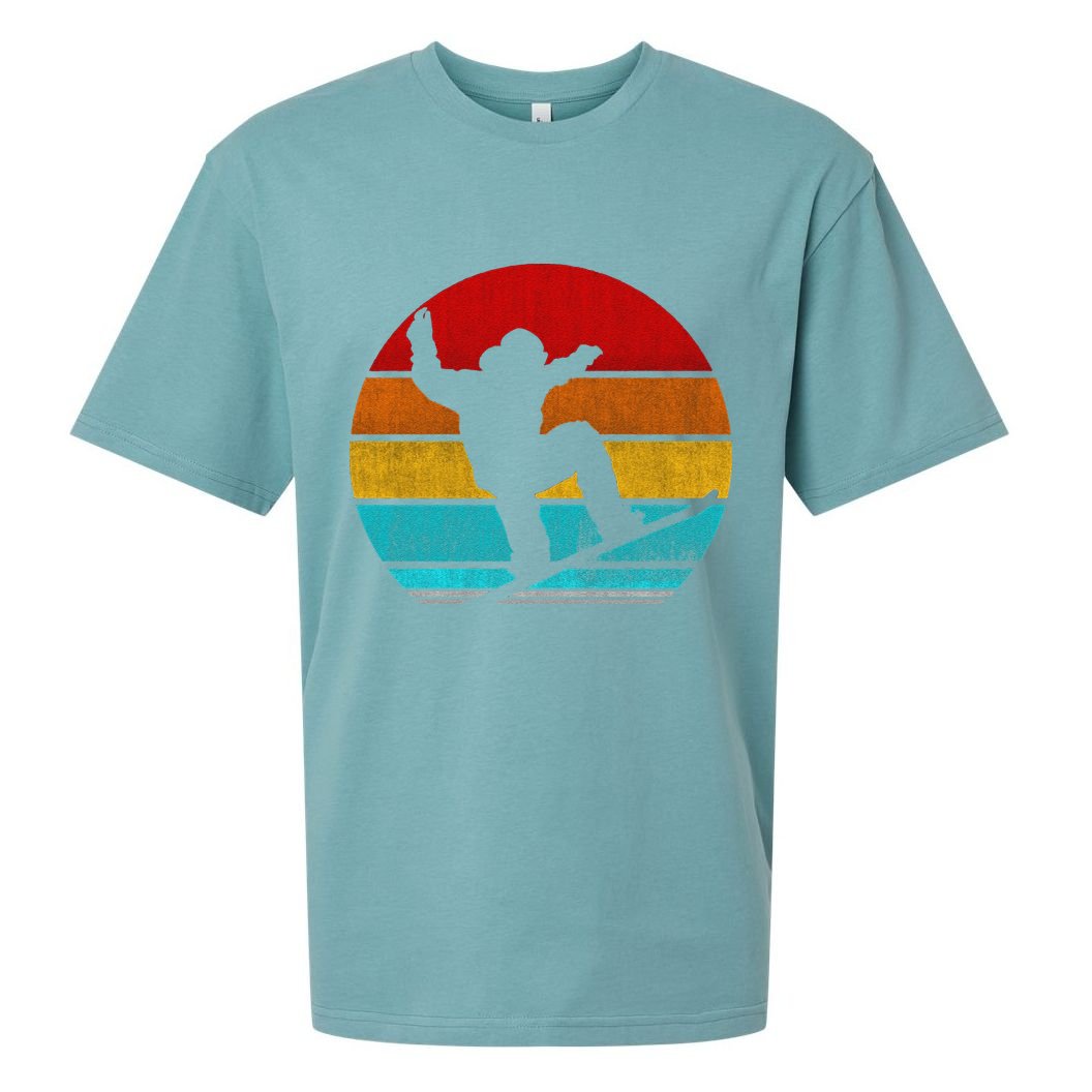 Funny Retro Vintage Snowboarding Sueded Cloud Jersey T-Shirt
