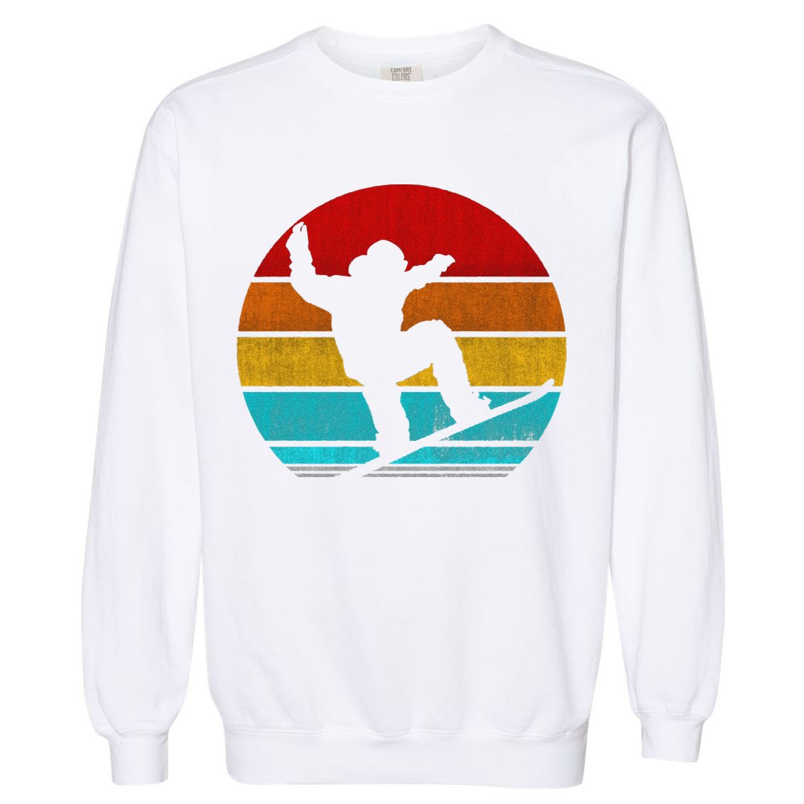 Funny Retro Vintage Snowboarding Garment-Dyed Sweatshirt