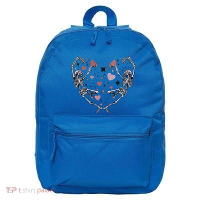 Funny Retro ValentienS Day Dancing Skeleton Skull Lovers Gift 16 in Basic Backpack