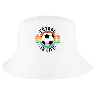 Funny Retro Vintage Football Lover, Futbol Is Life Soccer Cool Comfort Performance Bucket Hat