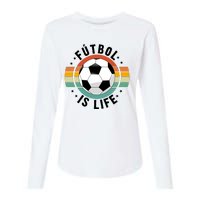 Funny Retro Vintage Football Lover, Futbol Is Life Soccer Womens Cotton Relaxed Long Sleeve T-Shirt