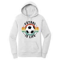 Funny Retro Vintage Football Lover, Futbol Is Life Soccer Women's Pullover Hoodie