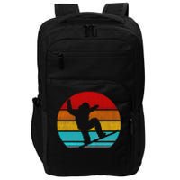 Funny Retro Vintage Snowboarding Impact Tech Backpack