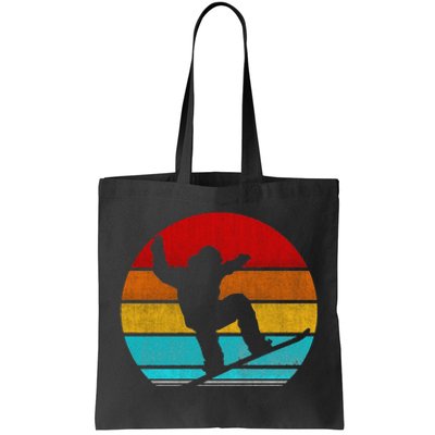 Funny Retro Vintage Snowboarding Tote Bag