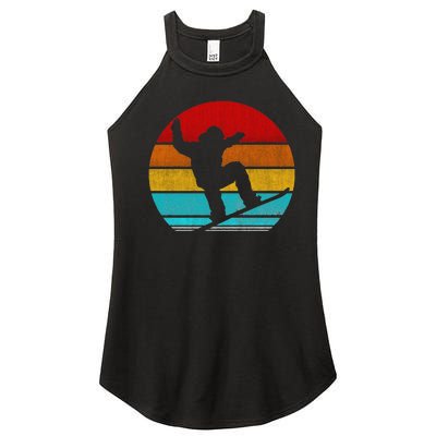 Funny Retro Vintage Snowboarding Women’s Perfect Tri Rocker Tank