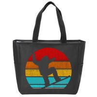 Funny Retro Vintage Snowboarding Zip Tote Bag