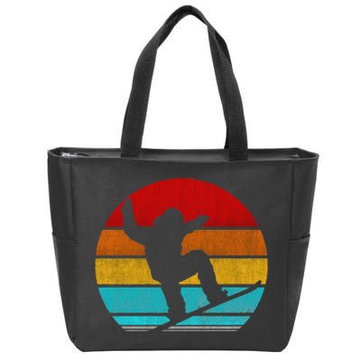 Funny Retro Vintage Snowboarding Zip Tote Bag