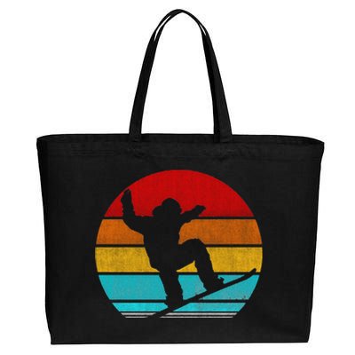 Funny Retro Vintage Snowboarding Cotton Canvas Jumbo Tote