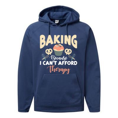 Funny Retro Vintage Baking So No Therapy Gift Performance Fleece Hoodie