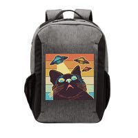 Funny Retro Vintage UFO Cat Vector Backpack
