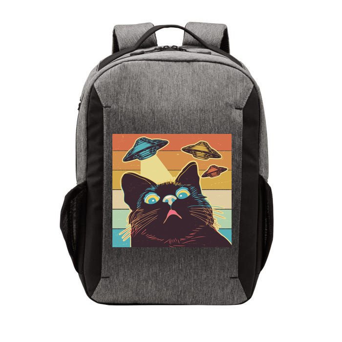 Funny Retro Vintage UFO Cat Vector Backpack