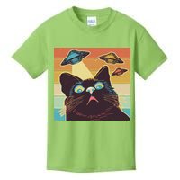 Funny Retro Vintage UFO Cat Kids T-Shirt