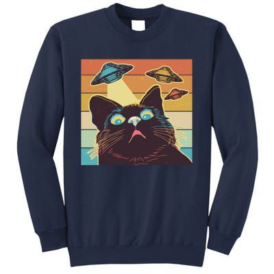 Funny Retro Vintage UFO Cat Sweatshirt