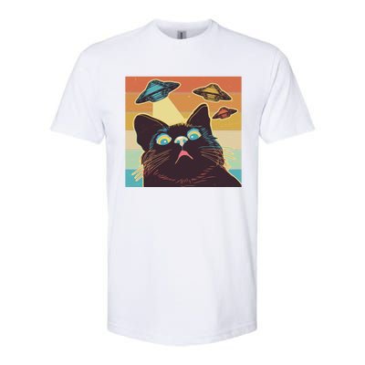 Funny Retro Vintage UFO Cat Softstyle® CVC T-Shirt