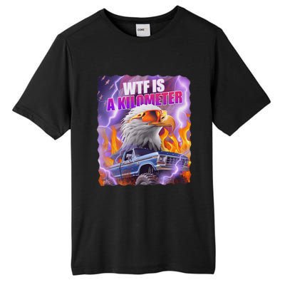 Funny Retro Wtf What Fck Is A Kilometer Tall Fusion ChromaSoft Performance T-Shirt