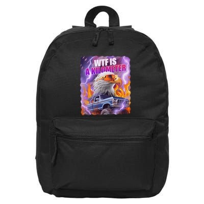 Funny Retro Wtf What Fck Is A Kilometer 16 in Basic Backpack