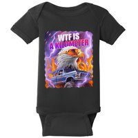 Funny Retro Wtf What Fck Is A Kilometer Baby Bodysuit