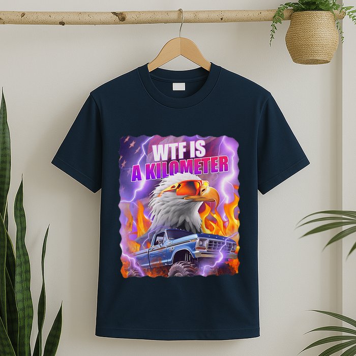 Funny Retro Wtf What Fck Is A Kilometer Vintage Style T-Shirt
