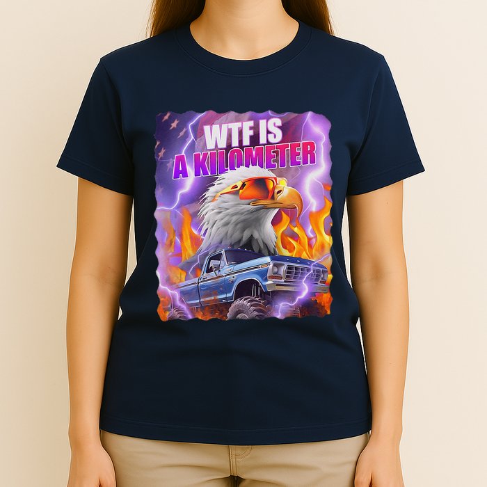 Funny Retro Wtf What Fck Is A Kilometer Vintage Style T-Shirt