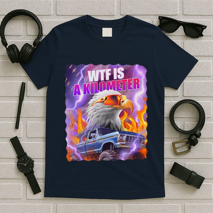 Funny Retro Wtf What Fck Is A Kilometer Vintage Style T-Shirt