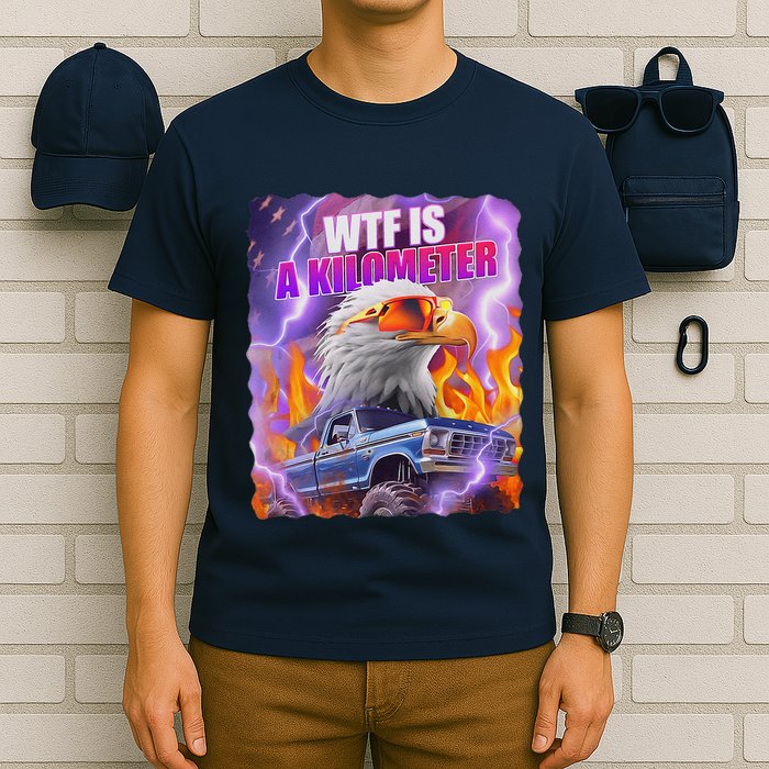 Funny Retro Wtf What Fck Is A Kilometer Vintage Style T-Shirt