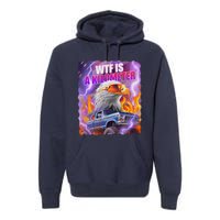 Funny Retro Wtf What Fck Is A Kilometer Vintage Style Premium Hoodie