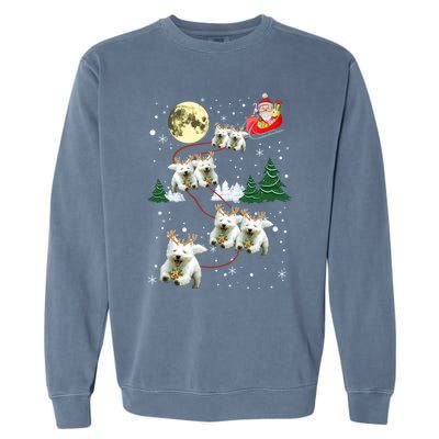 Funny Reindeer Westie Xmas Christmas Dog Lovers Gift Garment-Dyed Sweatshirt