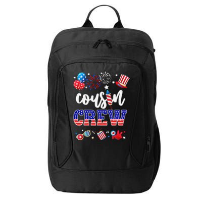 Funny Red White And Blue Cousin Crew 2024 Happy 4th Of July City Backpack