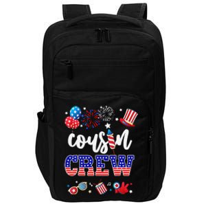 Funny Red White And Blue Cousin Crew 2024 Happy 4th Of July Impact Tech Backpack