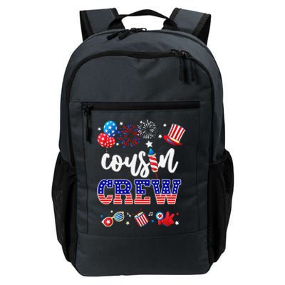 Funny Red White And Blue Cousin Crew 2024 Happy 4th Of July Daily Commute Backpack