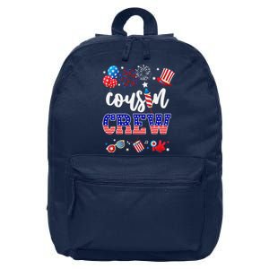 Funny Red White And Blue Cousin Crew 2024 Happy 4th Of July 16 in Basic Backpack