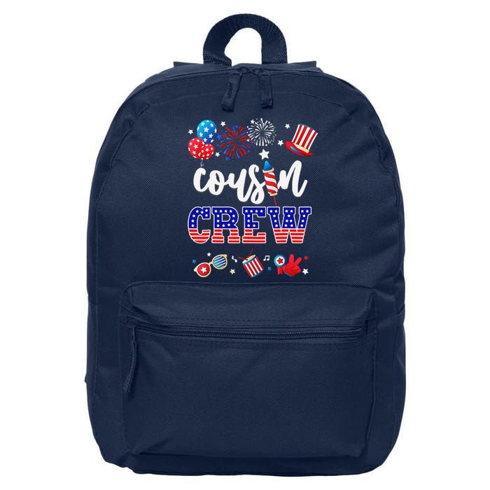 Funny Red White And Blue Cousin Crew 2024 Happy 4th Of July 16 in Basic Backpack