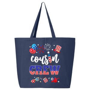 Funny Red White And Blue Cousin Crew 2024 Happy 4th Of July 25L Jumbo Tote