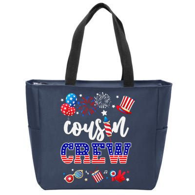 Funny Red White And Blue Cousin Crew 2024 Happy 4th Of July Zip Tote Bag