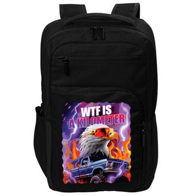 Funny Retro Wtf What Fck Is A Kilometer Vintage Style Impact Tech Backpack