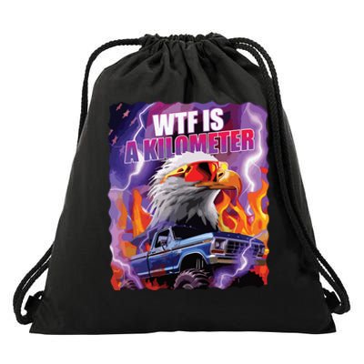 Funny Retro Wtf What Fck Is A Kilometer Vintage Style Drawstring Bag