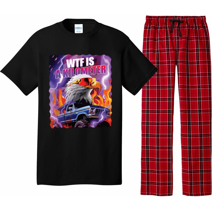 Funny Retro Wtf What Fck Is A Kilometer Vintage Style Pajama Set